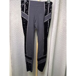 Bisou Bisou Michele Bohbot Black Velvet Trim Leggings Women's Medium